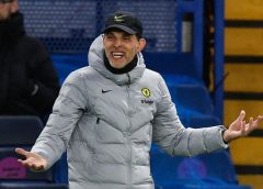 Chelsea's German head coach Thomas Tuchel reacts during the match against Real Madrid at Stamford Bridge stadium in London.