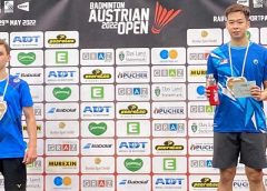 Yeoh Seng Zoe (right) on the podium after winning the Austrian Open on Sunday